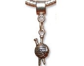 Knitting Yarn Sterling Silver Charm Bead Compatible With Most Brands of European Charm Bracelets