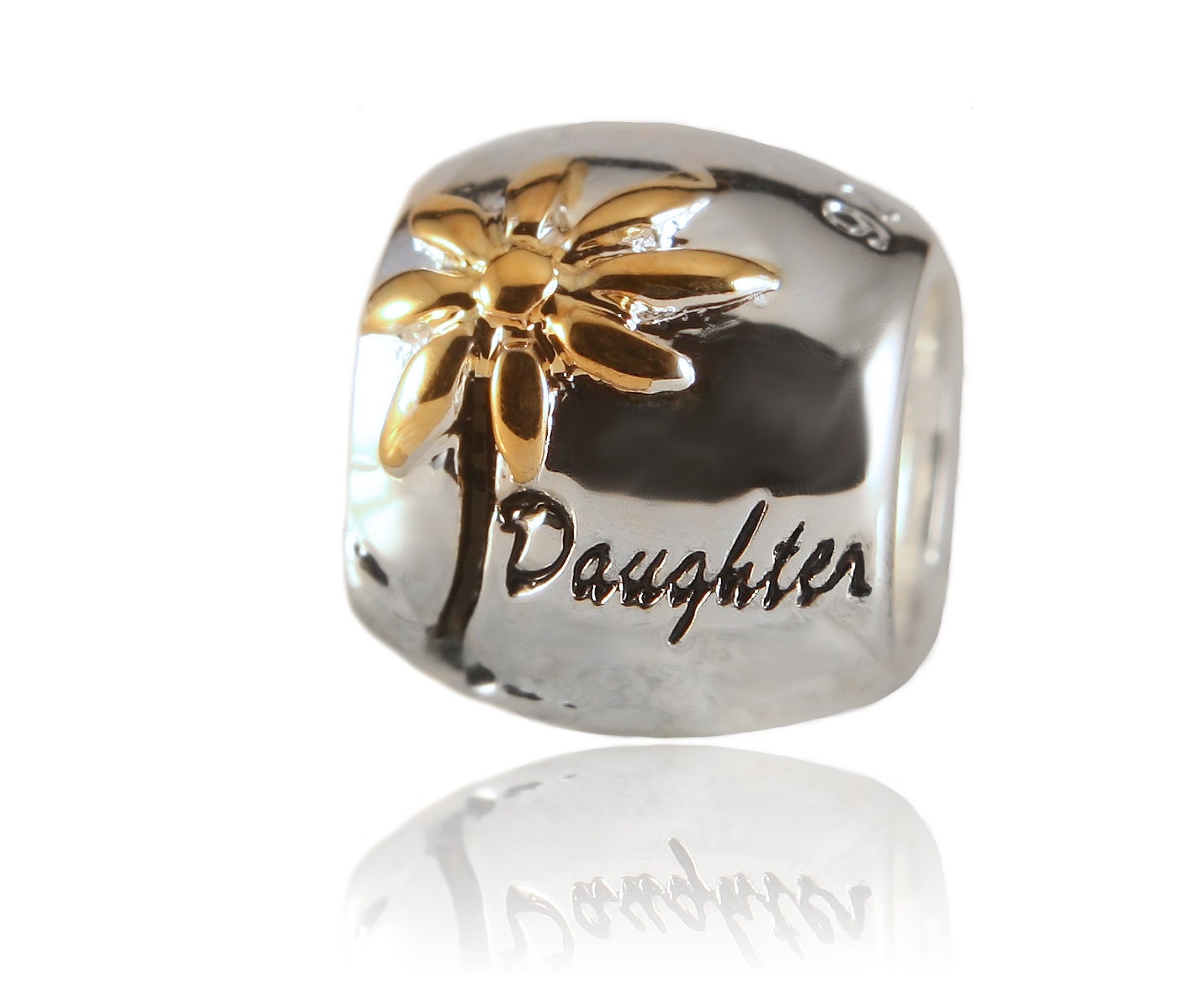 Daughter Sterling Silver Charm Bead Compatible With European Charm Bracelets