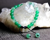 Green Jade Wrist Mala (Adjustable) by Joyful Earth Crystals