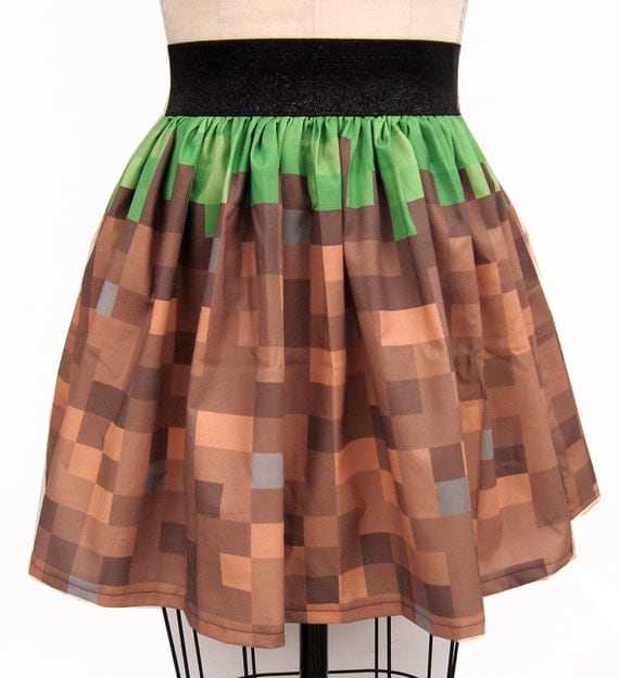 Video Game Cubes Inspired Full Skirt