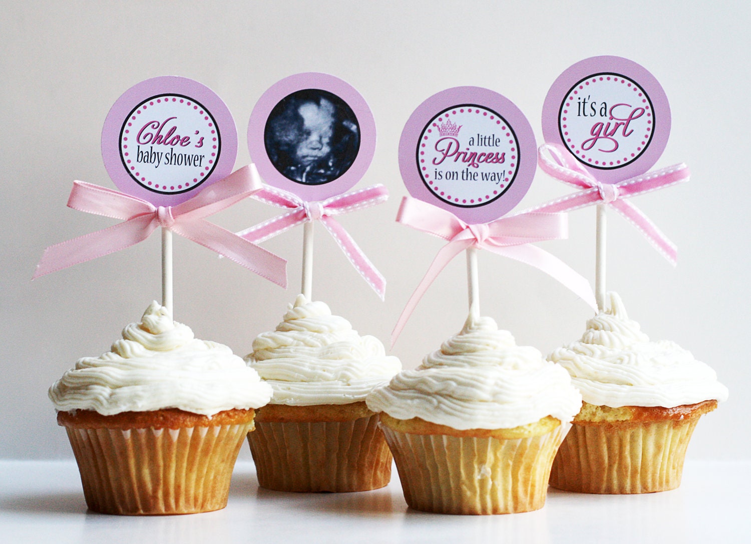 Baby Shower Cupcake Toppers - PRINCESS IN PROGRESS Printable Il_570xn