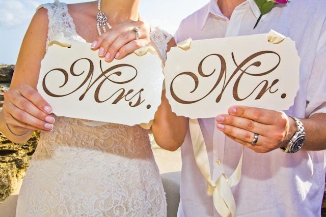 Wedding Signs, Mr. and Mrs. Wedding Signs, Wooden, Hand Painted, and Engraved.