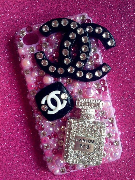 Sale--FREE US shipping--Chanel Inspired Perfume Swarovski IPhone 4/4S case