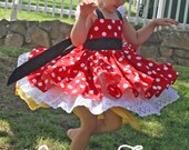 Girls dress "Minnie Mouse" boutique hand made 12 month to 5T.....Love Tay Boutique