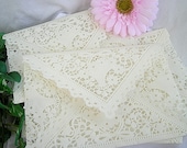 Doily Lace Envelopes, Paper, Vintage Inspired,  IVORY Shabby Chic Wedding Invitaion Liners, 5 x 7 A7 Size 20 Piece Set