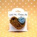 Crochet Bird Hair Clip in Gypsy Gold and Sky Blue
