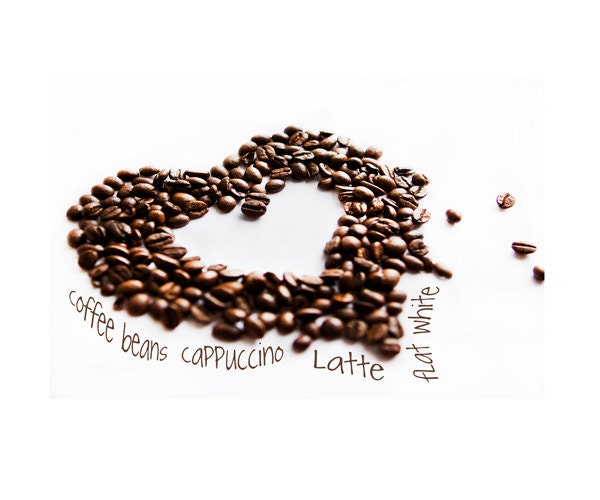Coffee Beans Photography Art, brown coffee beans photo, heart shaped, caffeine, kitchen home and wall decor, 10/10 inches - FotoArtiste58 Coffee Beans Photography Art, brown coffee beans photo, heart shaped, caffeine, kitchen home and wall decor, 10/10 inches - FotoArtiste58