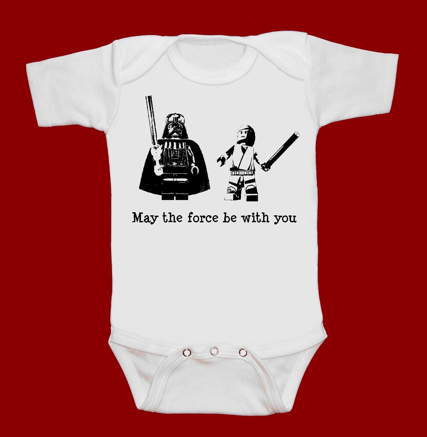 May the force be with you Legos funny screenprint baby onesie bodysuit creeper one piece shower gift