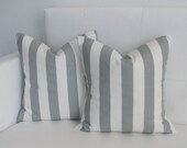 Gray Striped Throw Pillows - Pillow Covers for Decorative Throw Throw Pillows - 2 Pillow Covers 16x16