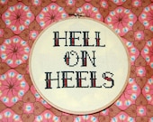 Hell on Heels Framed Cross Stitch