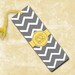 Customized bookmark - Gray and yellow chevron pattern - monogram book mark metal, personalized monogram book mark (9907)