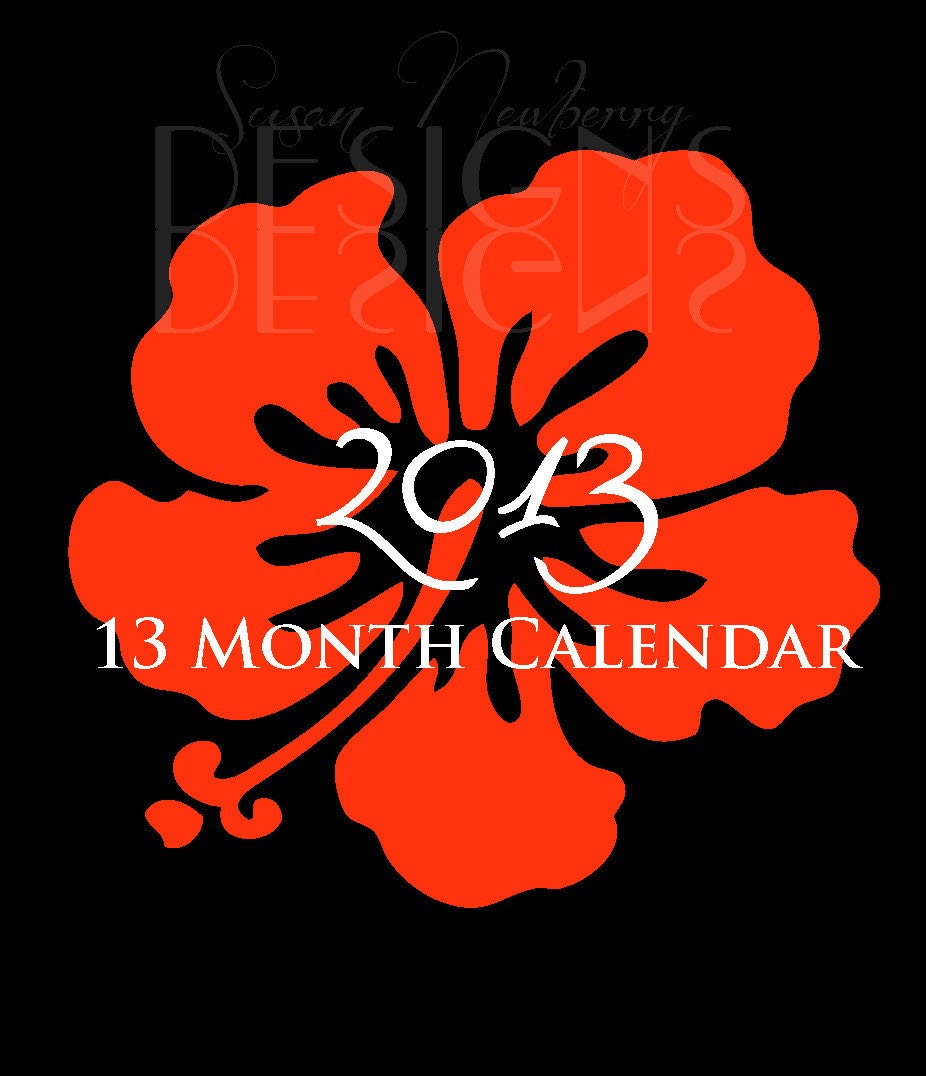 65% off - Spring Sale - 2013 - 13 month calendar Bright Flowers - Red green blue purple - Desk Calendar - Jewel Case Calendar