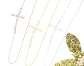Large Side Cross Necklace