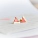 Coral Peach Dipped Triangle Earring Studs