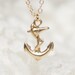 Gold anchor necklace- dainty 14k gold fill chain- modern simple minimalist jewelry for everyday