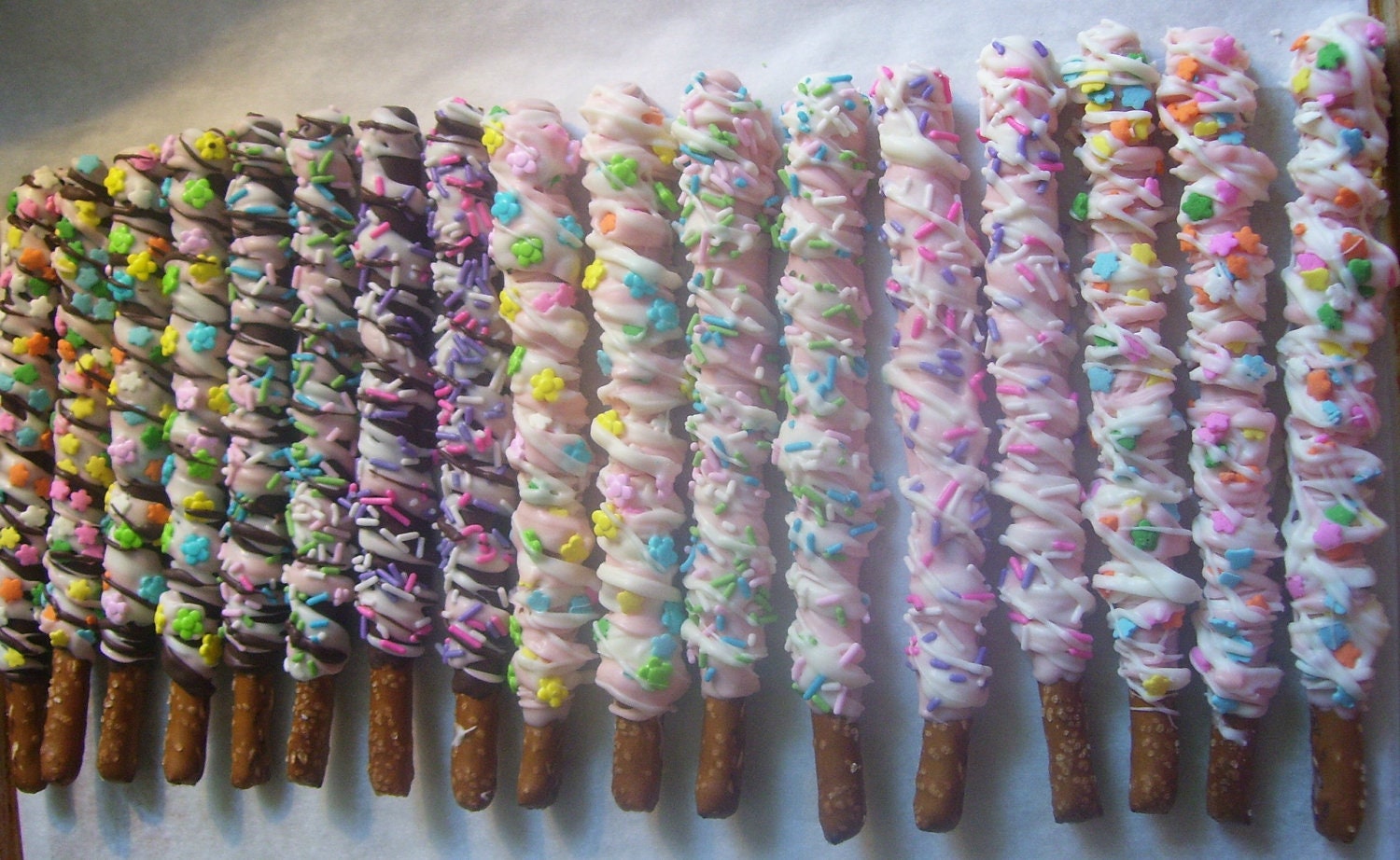 Pretzel Rods Chocolate Covered Pretzel Rods Wedding Favors Birthday Baby Shower Party Favors 1 dozen