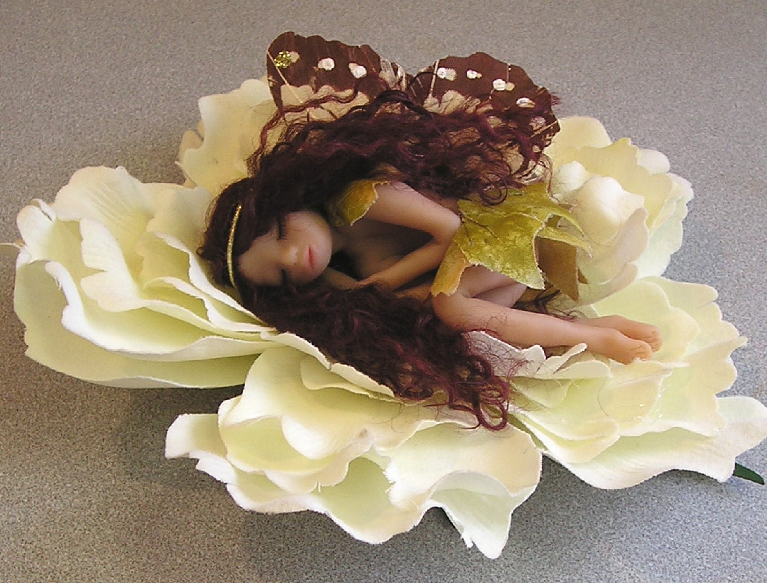 Angel Fairy miniature ooak fantasy doll hand sculpted polymer clay art doll