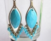 Bohemian style earrings,blue pearl earrings,antique bronze earrings,alloy earrings,MORE COLOR