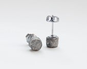 Round Concrete Earring Studs - Grey and Multicolored Concrete Jewelry - MapleandMauve