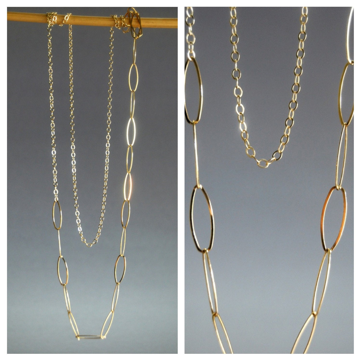 Kale'a necklace - long gold necklace, long gold layering necklace, simple 14kt gold filled necklace, everyday necklace, maui, hawaii