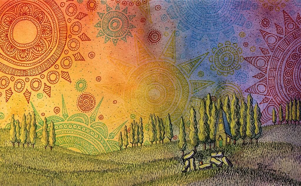 Art print - Merging Spheres - 7 x 10