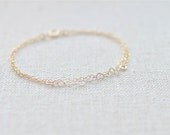 heart chain double layer bracelet - gold filled - simple delicate handmade jewelry by fancy lemon