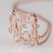 Rose Gold Monogram necklace - 1.5 inch Personalized Monogram - 925 Sterling silver 18k Gold Plated