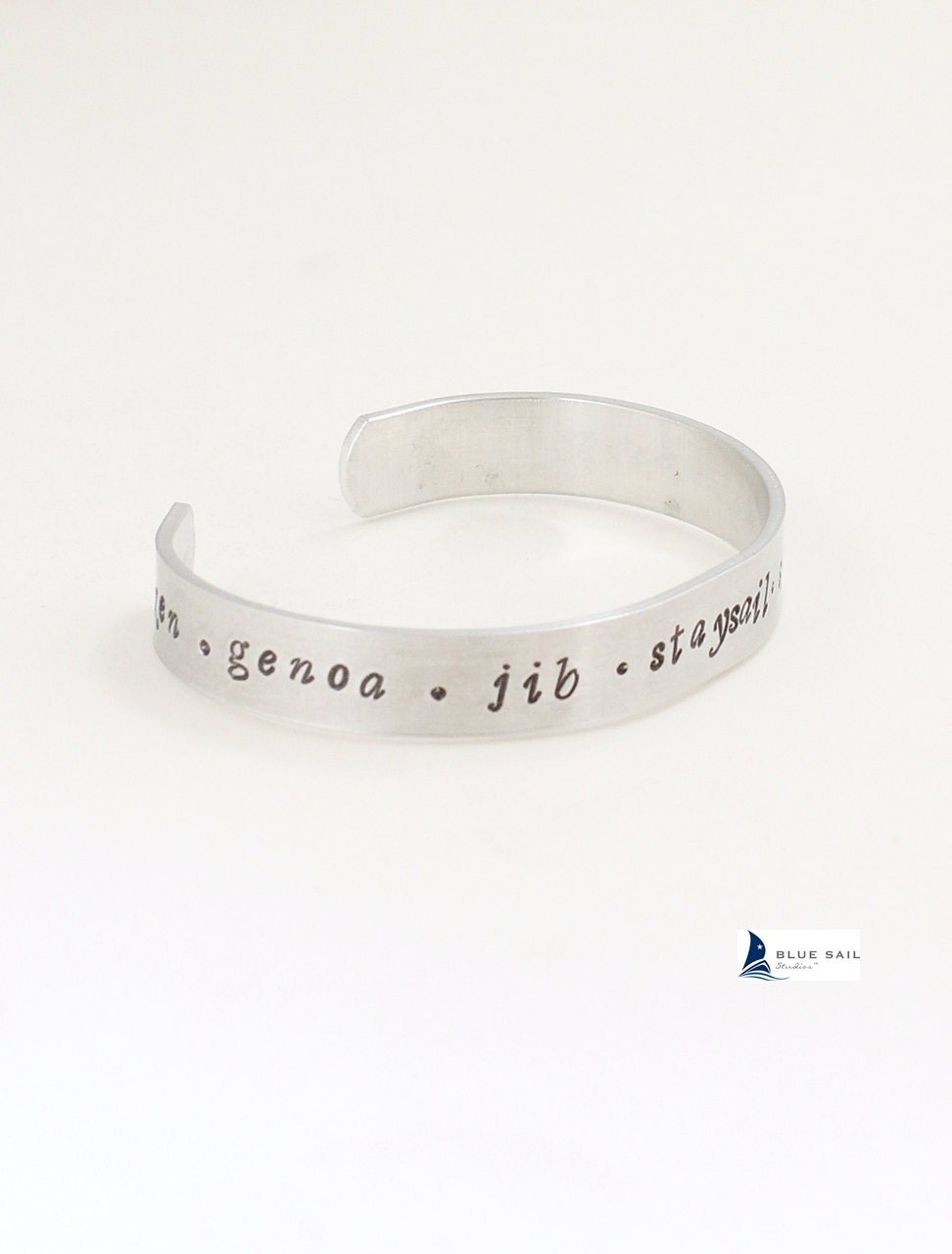 Hand Stamped Sailor Bracelet, Sail Names, Nautical  Jewelery Metal Cuff , Sailing, Sailboat, Anchor - Cruise Wear Fashion Accessory