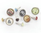 OXFORD Numbers, Letters, Fonts & Math  Collection 24 Glazed BRADS from BasicGrey - Closeout Prices