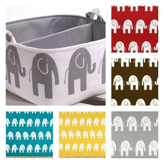 LG 10"x10"x6" Diaper Caddy - Storage Bin Basket Container Organizer - Ele Fabric