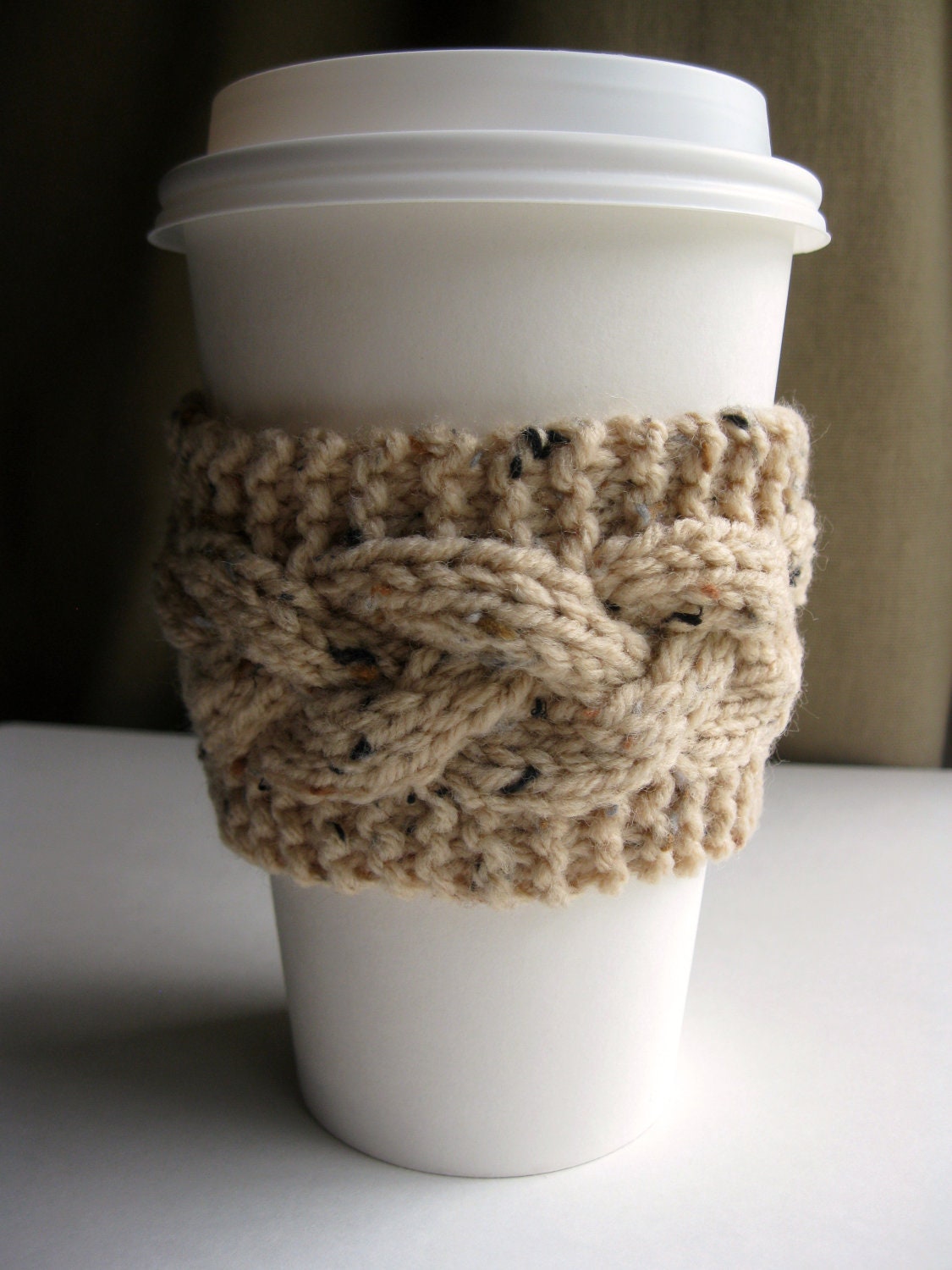 Caramel Latte Flecked Handknit Coffee Sleeve