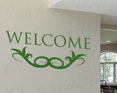 Welcome Entryway Entry Home Quote Design Lettering Decor Saying Sticker Graphic Art Mural Letters Vinyl Wall Decal Decoration E02