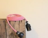 12' Extension Cord - Cloth Cord Vintage Replica in Red Chevron