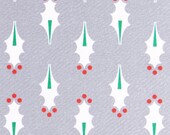 SALE-Christmas Postcards, Mistletoe, Silver, White, Green, Red (6)