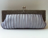Platinum Satin Evening Bag
