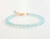 Angelite Bracelet, Delicate Bracelet, Beaded Bracelet, Blue Bracelet