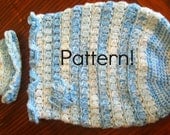 Crochet pattern, Baby cocoon with hat - Crochet tutorial PDF