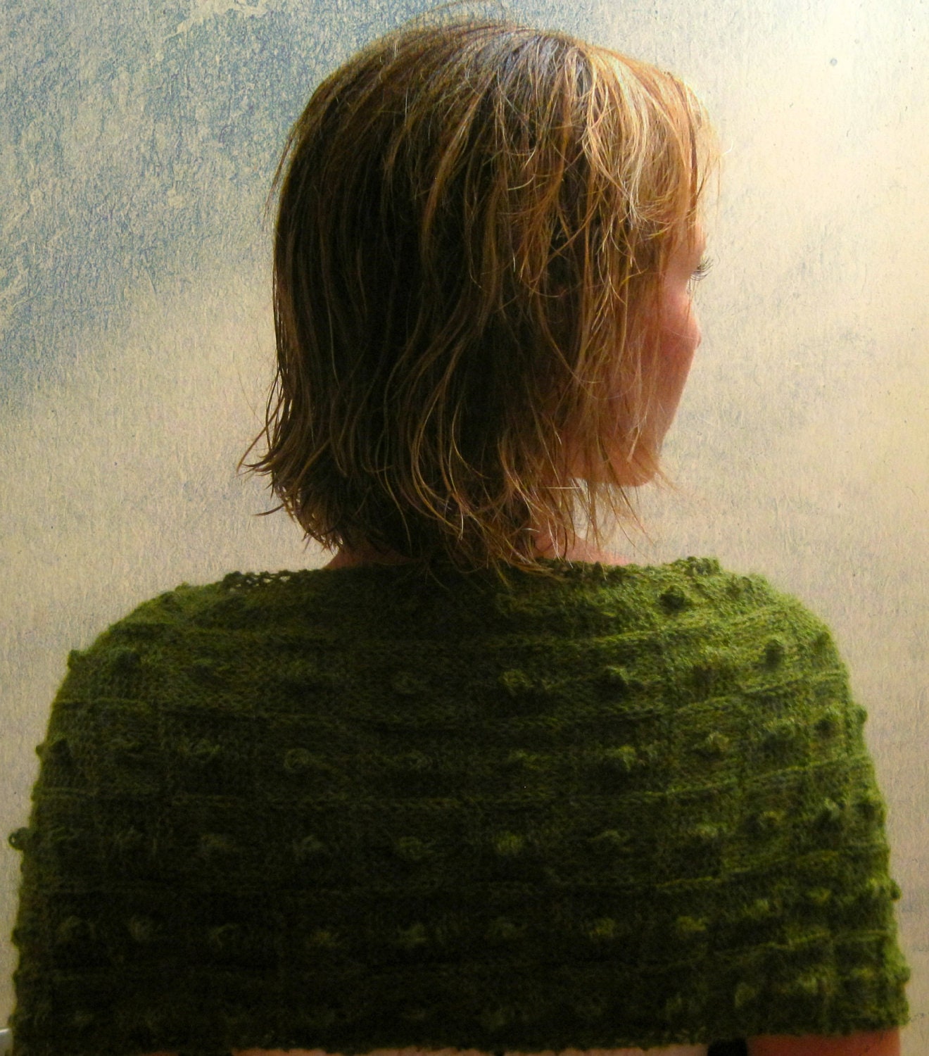 Knitting pattern, Hat and shawl, green, Alpaca- Knitting tutorial PDF