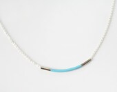 Light blue bar necklace