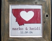 Custom Montana LOVE wedding/anniversary canvas - one 8x8 canvas