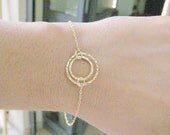 Circles bracelet, gold bracelet, karma ,thin gold bracelet, infinity bracelet, eternity bracelet