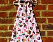 Kids Apron - Cupcakes and Flowers Childrens Apron - Childs Apron - Kitchen Accessory