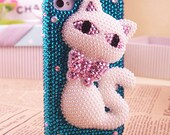 iphone gift,lake blue 3D iphone case 3D flower phone4 case iphone4s case iphone 5 case cell phone cases pearl iphone case holiday gift