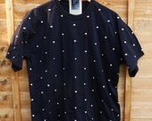 Black Silver Studded Tee Oversize Punk Ladies Fashion TShirt Grunge Upcycled Clothing