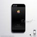 iPhone 5 case, case for iPhone 5, black color with rainbow apple logo S347