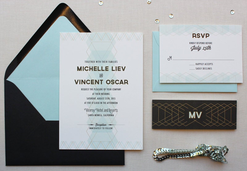 Modern Gem Retro 1950's Inspired Wedding Invitation //SAMPLE//