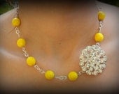 Bridesmaid Gift-Yellow Bridesmaid Jewelry-Yellow Necklace-Bridesmaid Necklace-Yellow Jewelry-Wedding Jewelry