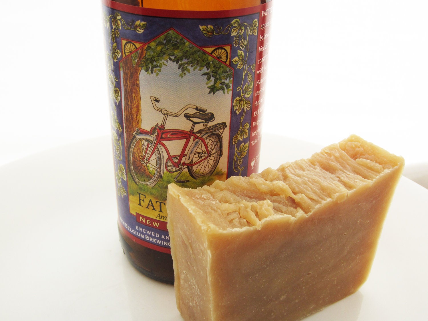 Fat Tire Beer Soap Handmade All Natural Soap Vegan Unscented 4.5-5oz Bar Mens Gift Idea Beer Lovers