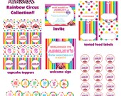 DIY Printable Rainbow Circus Party Package Il_170x135