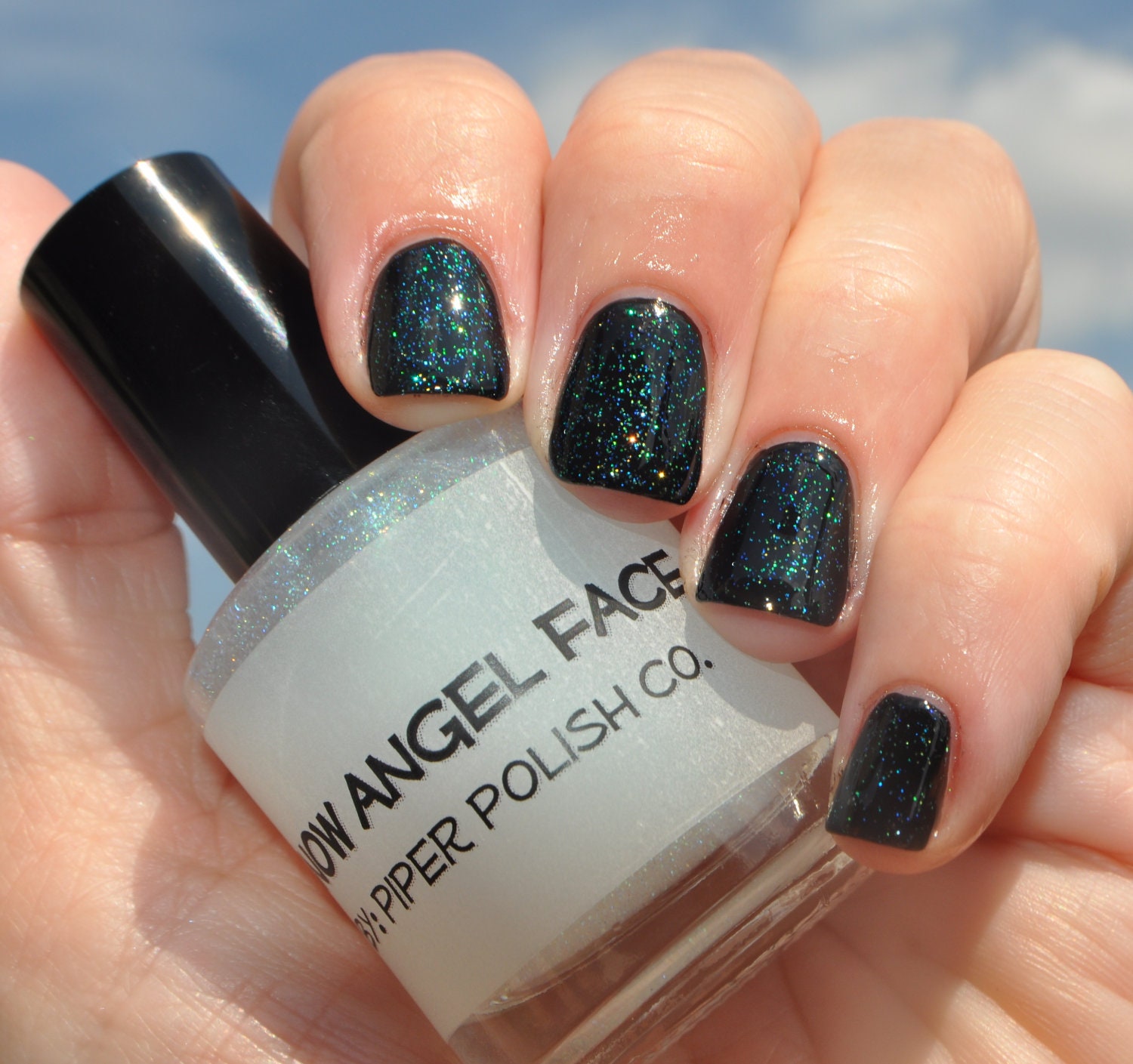 Micro color shift glitter topcoat- "Snow Angel Face" - Piper Polish Co. - 15 ml. Full Size